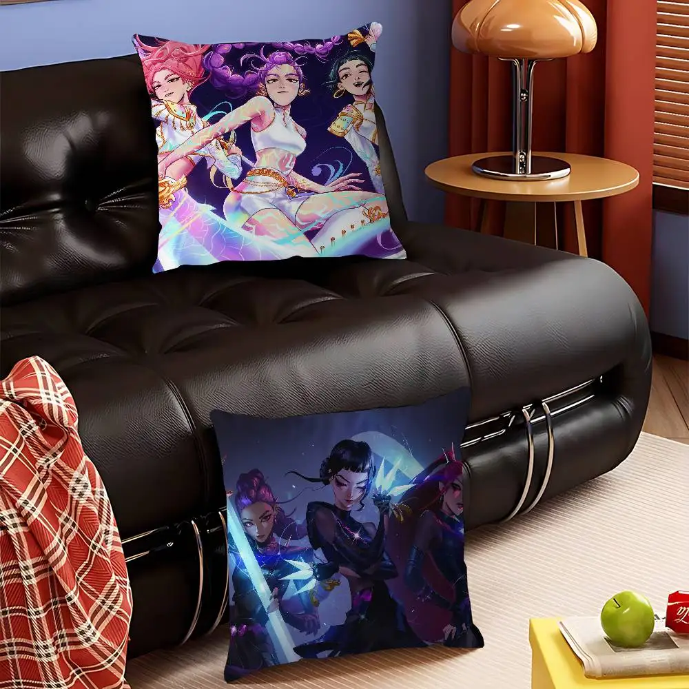 

KPop D-Demon Hunters Office Cushion Pillowcase Car Cushion Cover45X45CM Lumbar Pillowcase Sofa Pillowcover