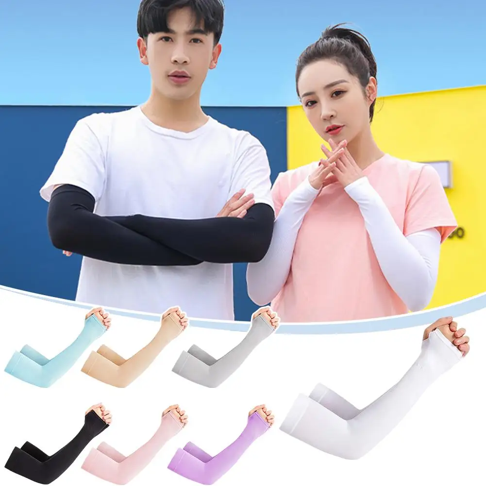 Unisex Sun Protection Arm Sleeves Breathable Cooling Arm Covers For Outdoor Activities Cycling Running Mountaineering M0L4