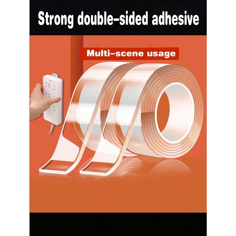 5M Strong Double-Sided Tape – Removable & Traceless Gel Grip Tape, Cuttable Adhesive for Multi-Scene Use, 1-Pack