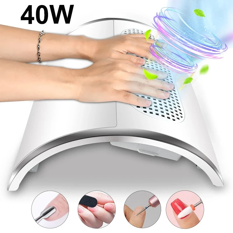 Nail Dust Collector Fan Manicure Machine Tools Strong Power Nail Vacuum Cleaner With Remove Filter Extractor Fan For Salon Tools