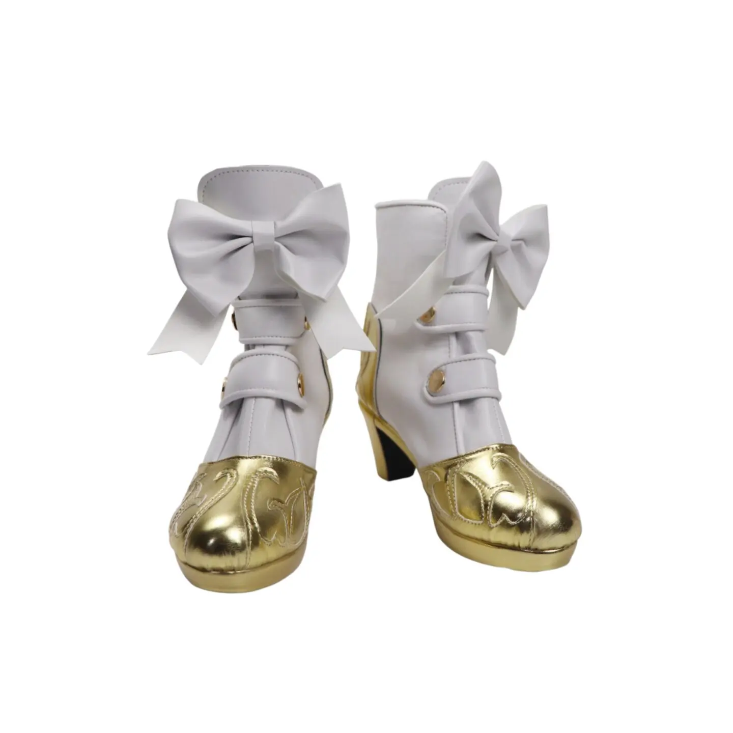 Anime Identity V Joseph Desaulniers Cosplay Shoes White High Heels Short PU Leather Boots For Halloween Carnival