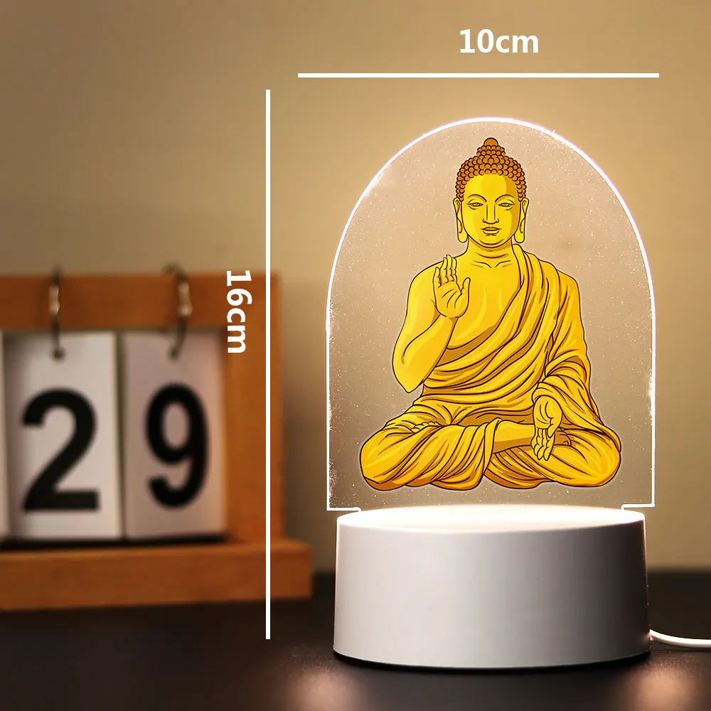 The golden body of Buddha 3D Led Night Light Color Changing 16 Rgb Ambient Lights For Bedroom  Room Decor