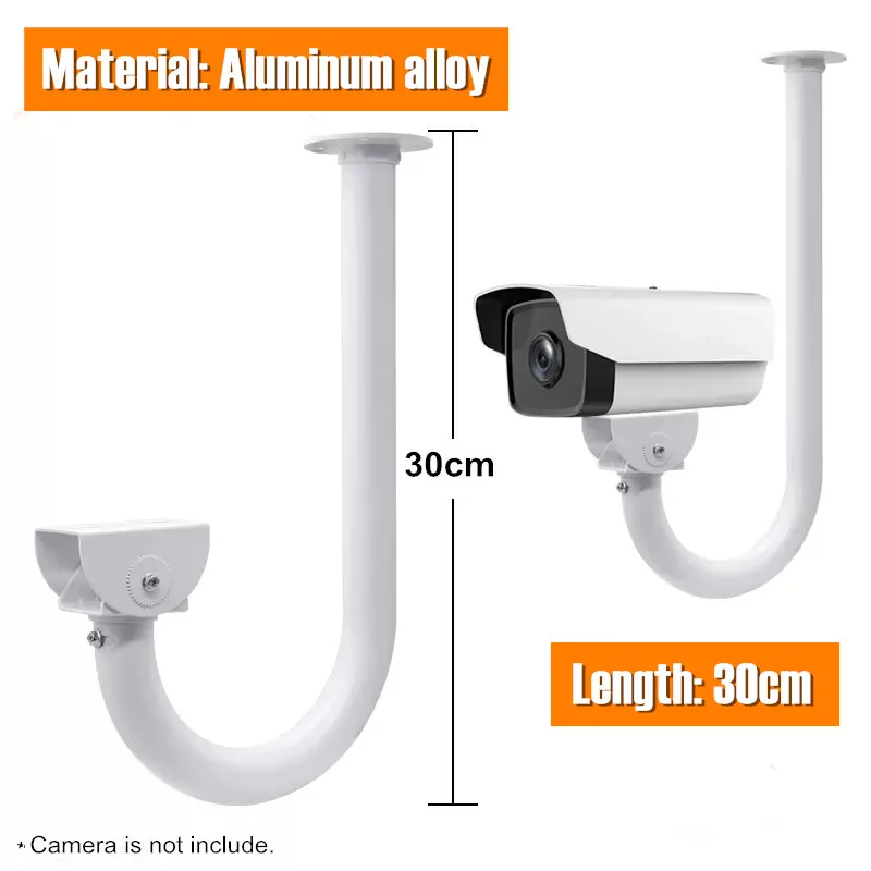 J-Type Aluminum Alloy CCTV Camera Ceiling Mount Bracket Universal Pendant Fixing Mounting Bracket Security Surveillance Support