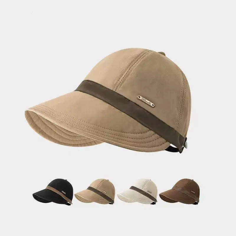 Women's Equestrian Hat Summer Beach Cap Quick-drying Visors UV Protection Bucket Hat Fishing Fisherman Cap Adjustable