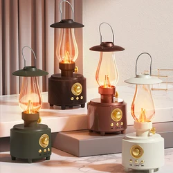 Portable Retro Oil Lamp, Bluetooth Speaker, 2 in 1 Rechargeable Handheld Model - Wireless for Bedroom Bar Outdoor Camping