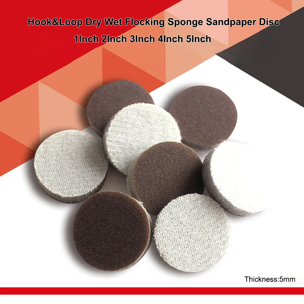 

1 Inch ~5 Inch Hook&Loop Sponge Sandpaper Disc 300-2000 Grit Dry Wet Flocking Sanding Paper Polishing Grinding Tools