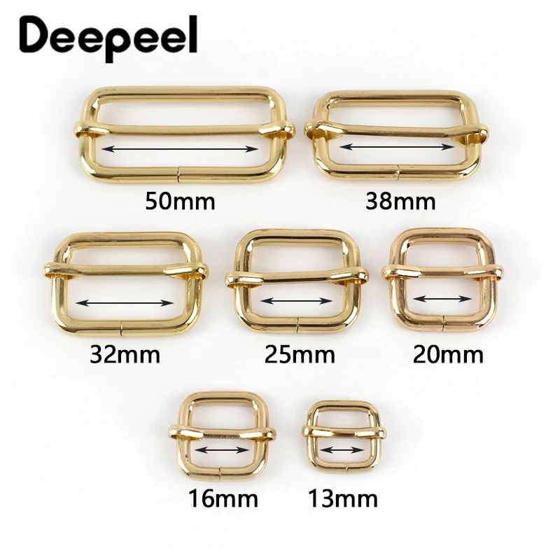 10Pcs 13-50mm Metal Tri-glide Slider Buckle Roller Belt Pin Clasp Handbag Strap Adjustable Buckles DIY Bag Hardware Accessories