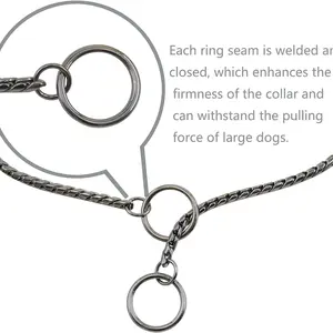 Köpeği boğmak için yaka, çizilmeye dayanıklı, kaymaz, zincir p, kapak, kaplama, pas önleyici, köpekler için eğitim tasmaları, küçük, büyük, siyah / altın Köpekler için en iyi 10 altın zincir satışı, no. 8