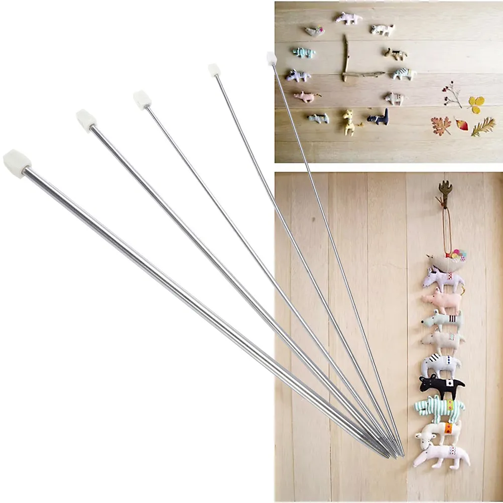 11Pairs Stainless Steel Straight Single Pointed Knitting Needles 36Cm Length Sizes 2.0mm-8.0mm Lightweight Yarn Craft Tools