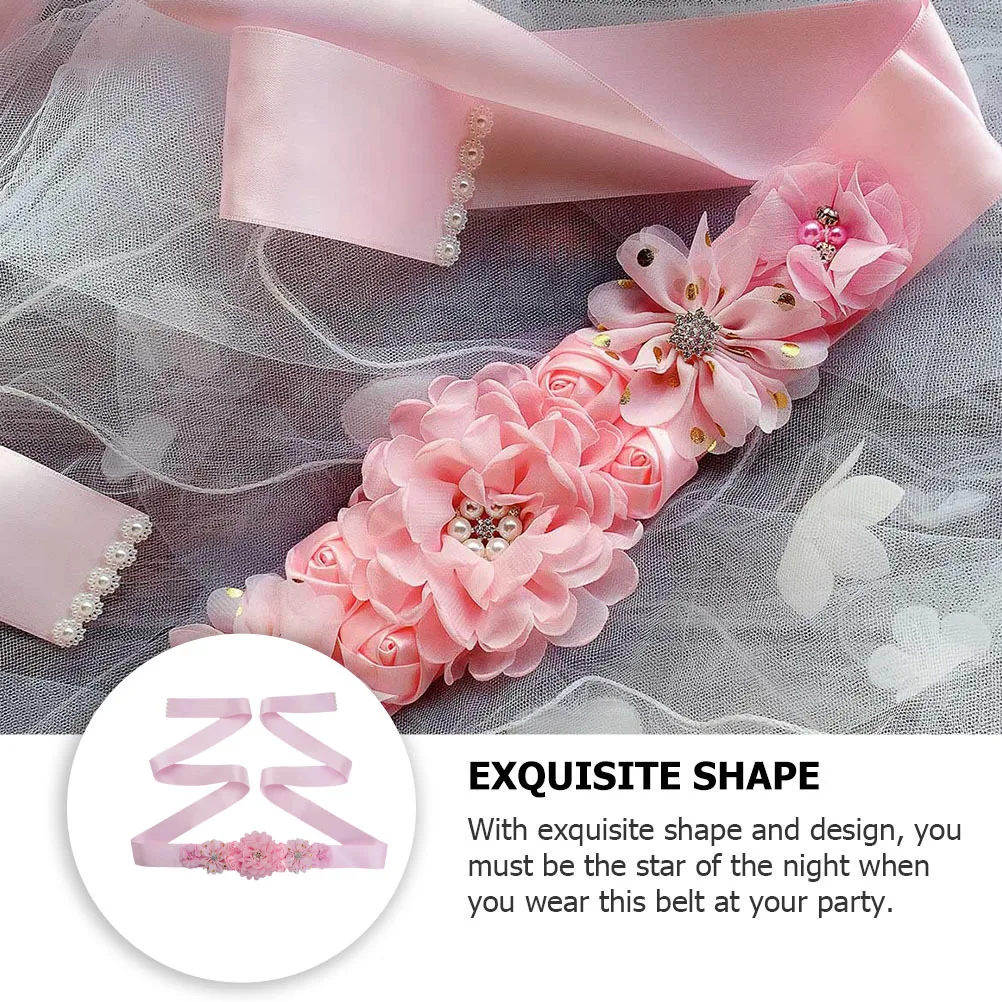 

Rose Flower Belt For Women Elegant Decorative Waistband Fashion Dress Accessory Wedding Party Event Use Clothes Belt Photo Prop
