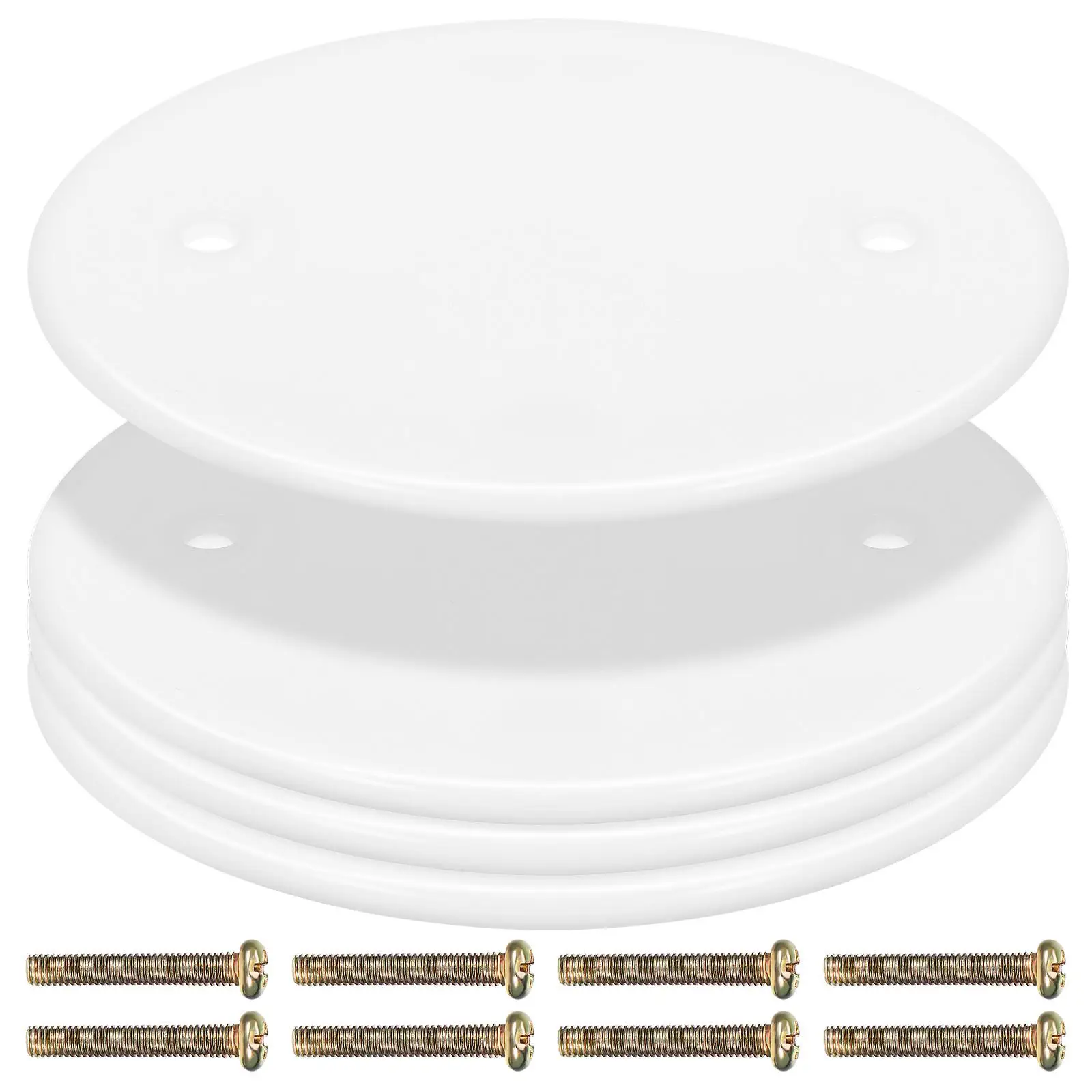 4 Pcs Round Ceiling Blank Cover Plate Electrical Junction Box Outlet Panel Wall Hole Cap Fixture Plastic Closure Decorative Home