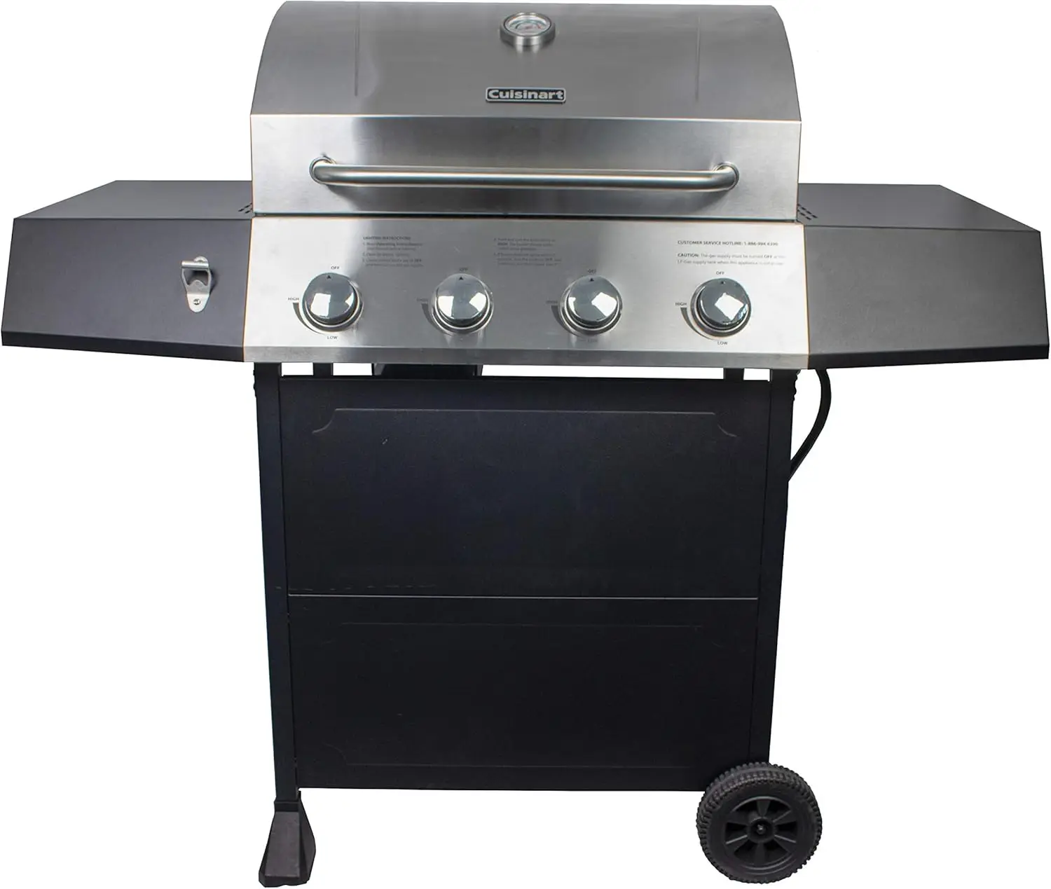

4-Burner Gas Grill, 44,000 BTU Stainless Steel Full Size Propane Grill with Cast Iron Grates, Outdoor Barbecue with Large Cookin