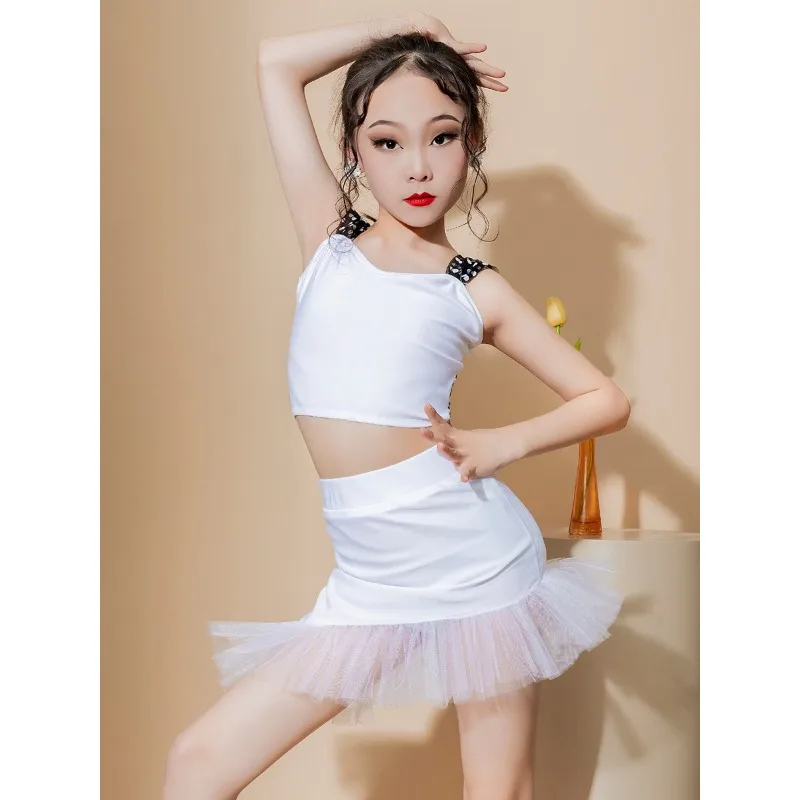 

Юбка для латинских танцев по индивидуальному заказу, тренировочный наряд для девочек, костюмы для выступлений, комплект костюмов, платья для соревнований по бальным танцам для женщин