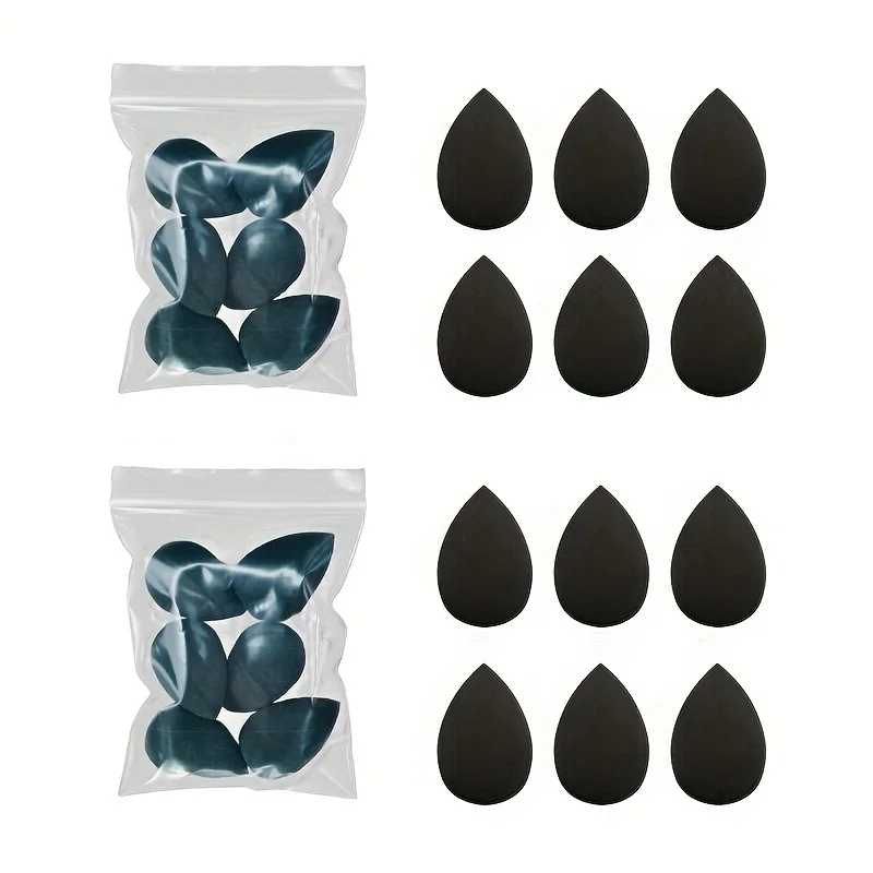 Mini ensemble d'éponges de maquillage 6/12 pièces, mélangeurs humides/secs sans Latex pour fond de teint/correcteur/surligneur |   Taille voyage Tous types de peau