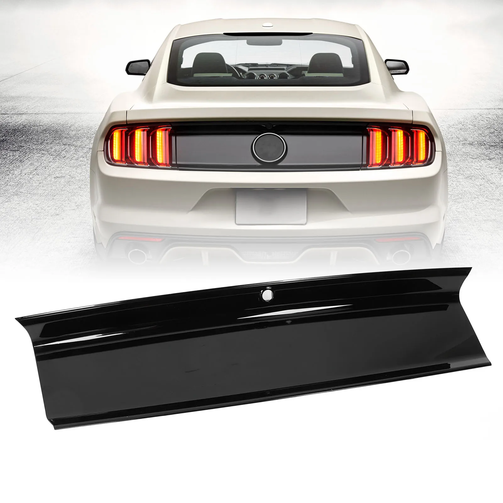 

Задняя центральная крышка багажника, накладка на заднюю панель багажника, глянцевая черная рамка багажника, крышка багажника для Mustang 2015-2023 гг.