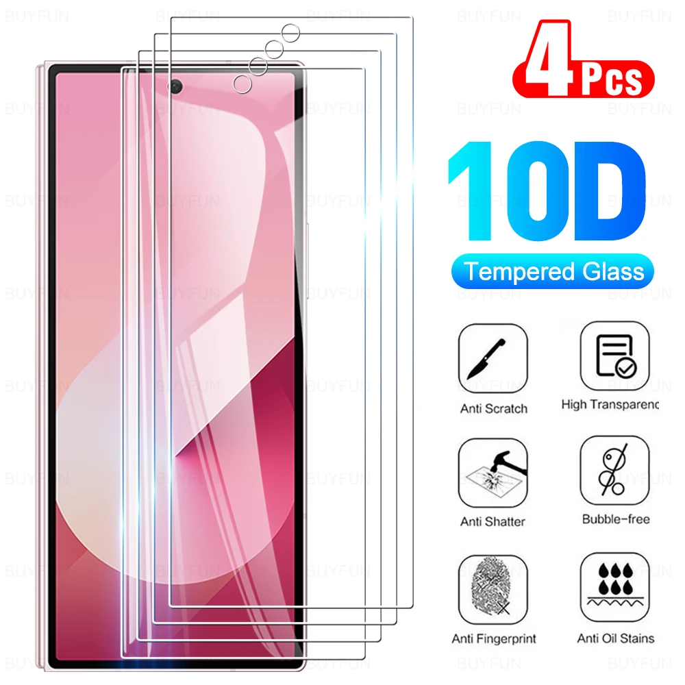 4Pcs Clear Tempered Glass For Samsung Galaxy Z Fold 6 2024 Protective Film Sumsung zfold6 Fold6 Screen Protector Sansing Samsong