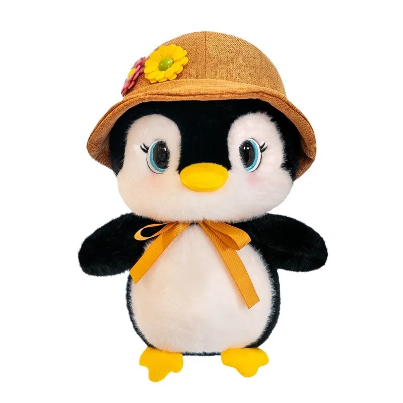 New Penguin Round Plush Toy Doll Daisy Couple Penguin Cartoon Penguin Animal with Hat Children\'s Birthday Christmas Gift
