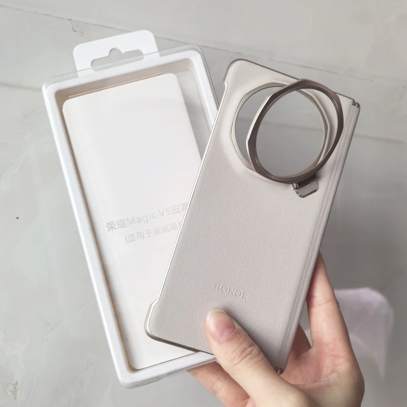 

Honor Magic V5 MBH-AN10 Leather Stand Phone Case Shockproof Back Cover Bumper For HONOR MagicV5 5G PU Bracket Protector Shell