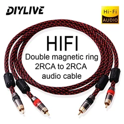 Cable DIYLIVE Hifi RCA de alta calidad 6N OFC HIFI 2RCA Cable de Audio macho a macho