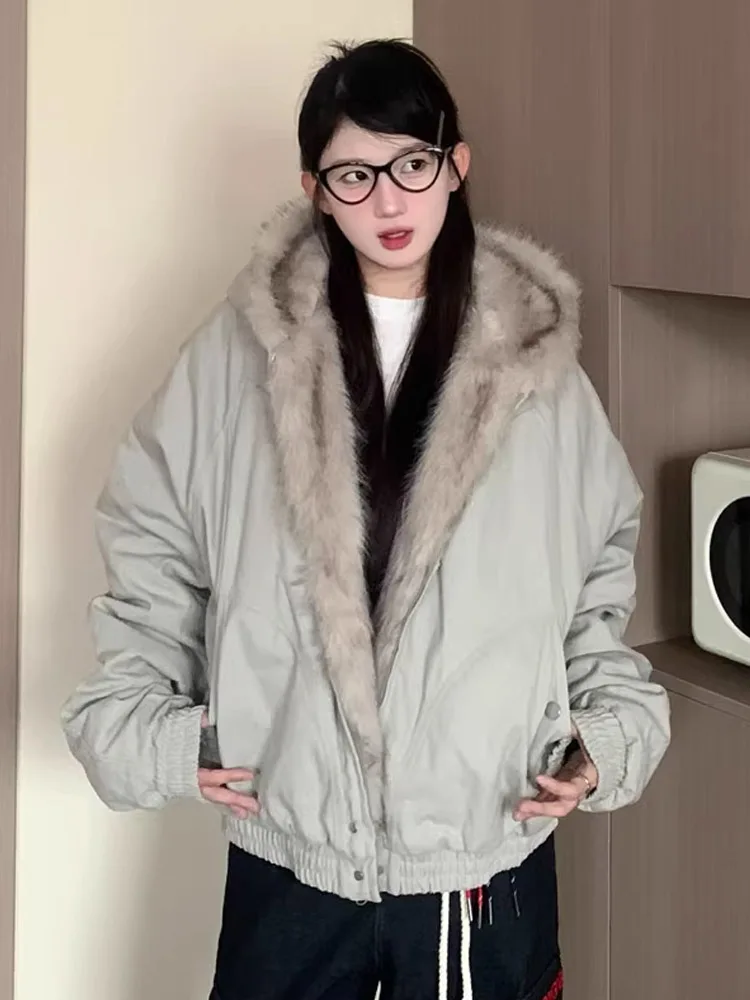 سترة مبطنة بالصوف للرجال للخريف والشتاء سميكة ودافئة على طراز الشارع الأمريكي معطف قطني للزوجين للشباب عصري بأكمام طويلة وسحا...