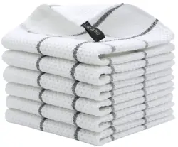 Plaid Cotton Kitchen Dish Cloths, Kitchen Rags, Hand Towel, Super Soft and Absorbent Washcloths,12x12in, 6 Packs