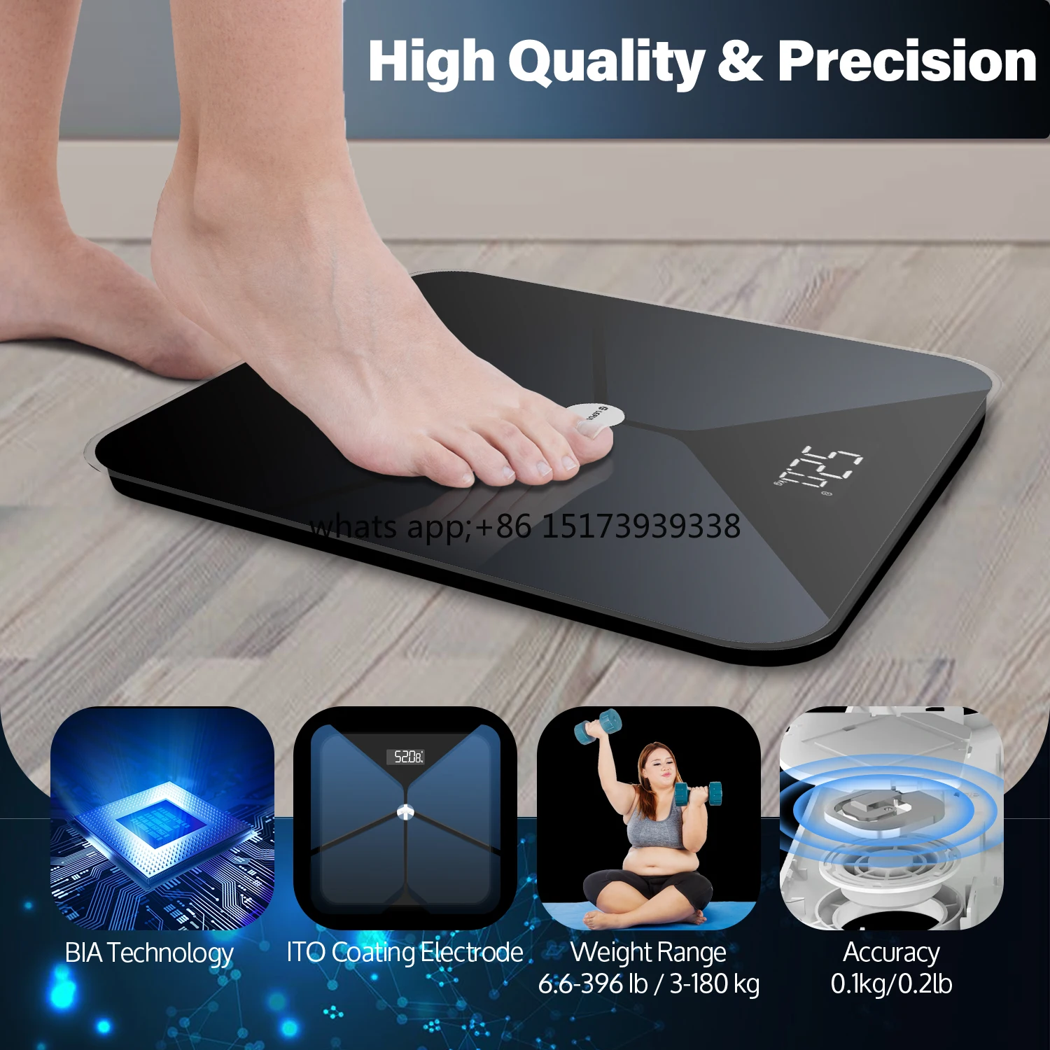 

Lepulse F5 Free App Digital Wireless Bmi Weight Smart Scale