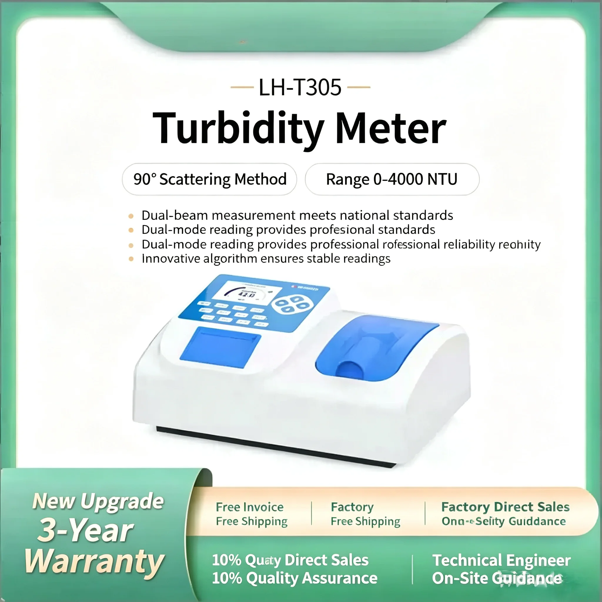 LH-T315 Ratio Turbidity Analyzer Infrared & White LED Light Source Drinking Water Turbidity Tester