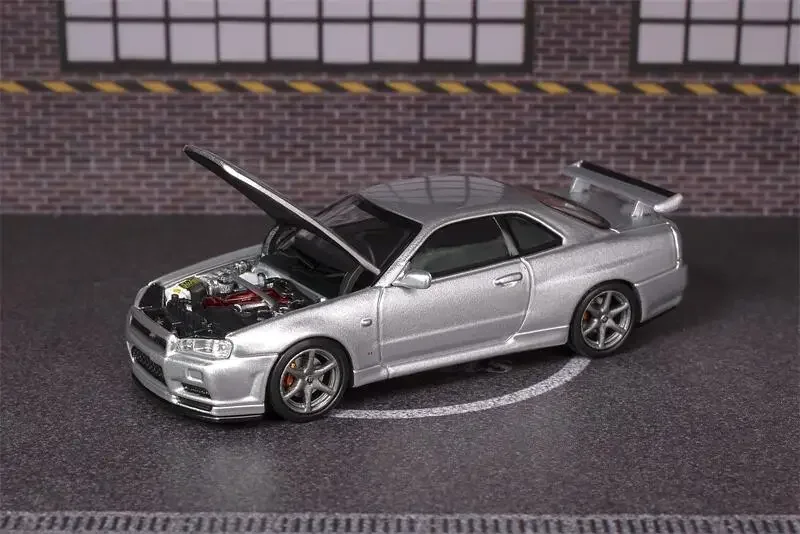 Motorhelix MH 1:64 Skyline GT-R Mk5 R34 V-SPEC-II Limited799 Druckguss-Modellauto