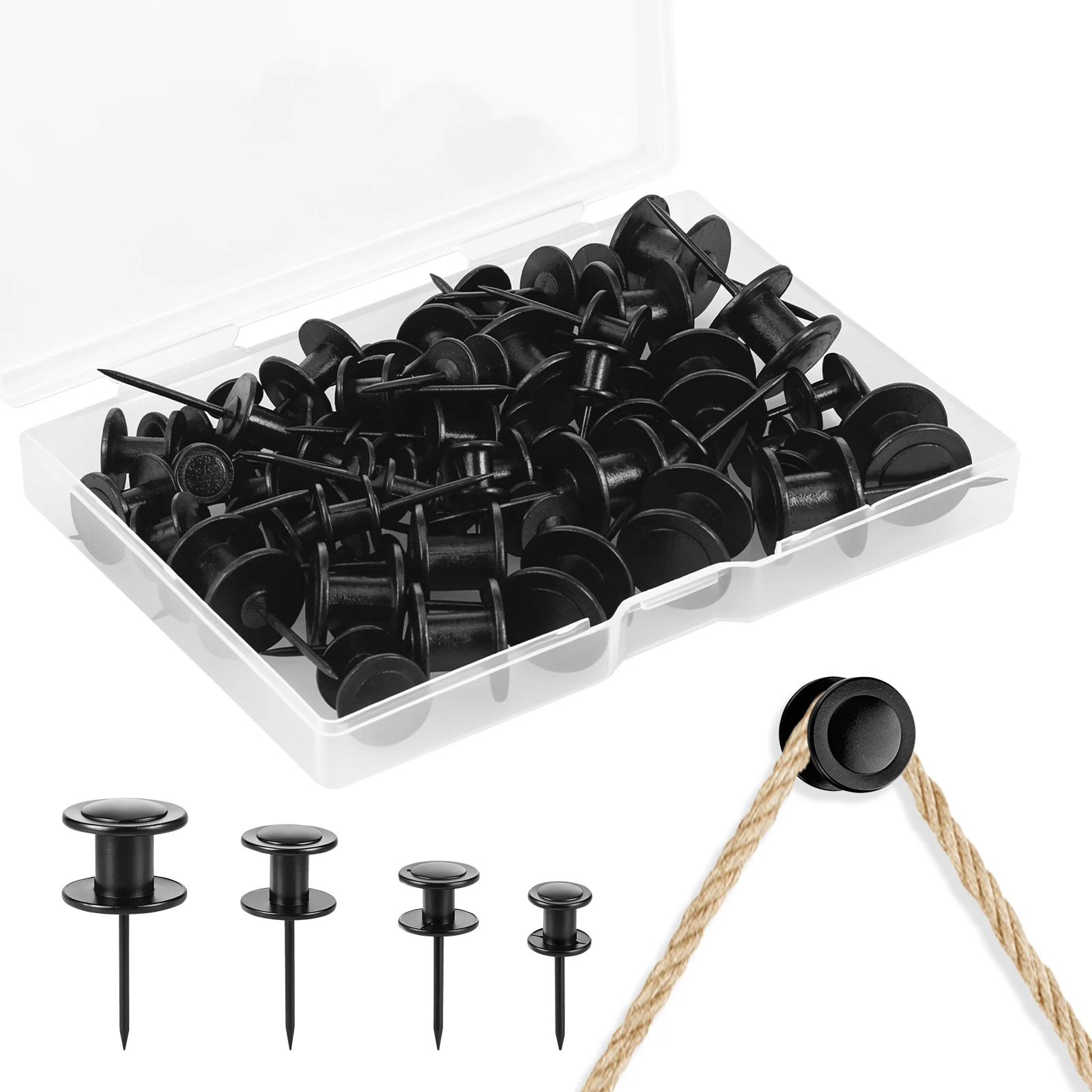 Picture Hanging Hooks 10 20 30 50 Lb Double Headed Wall Nails 60 Pcs Drywall Wood Frame Art Hangers Heavy Duty Home Decor Mirror
