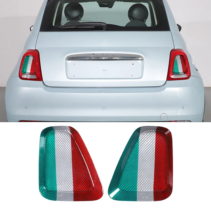 

Real Carbon Fiber For Fiat 500 Abarth 595 695 2016-2024 Rear Tail Light Cover Decorative Sticker Car Exterior Accessories