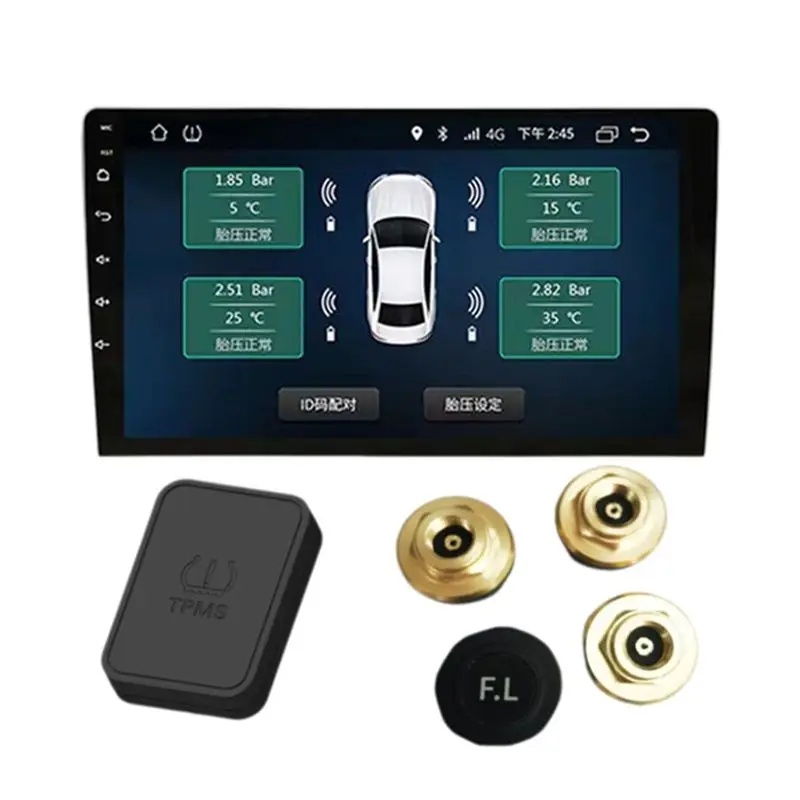 

Беспроводная система контроля давления в шинах A82U-Smart USB Android TPMS 5В для навигационных систем и автомобильных радиоприемников с дисплеем и сигнализацией