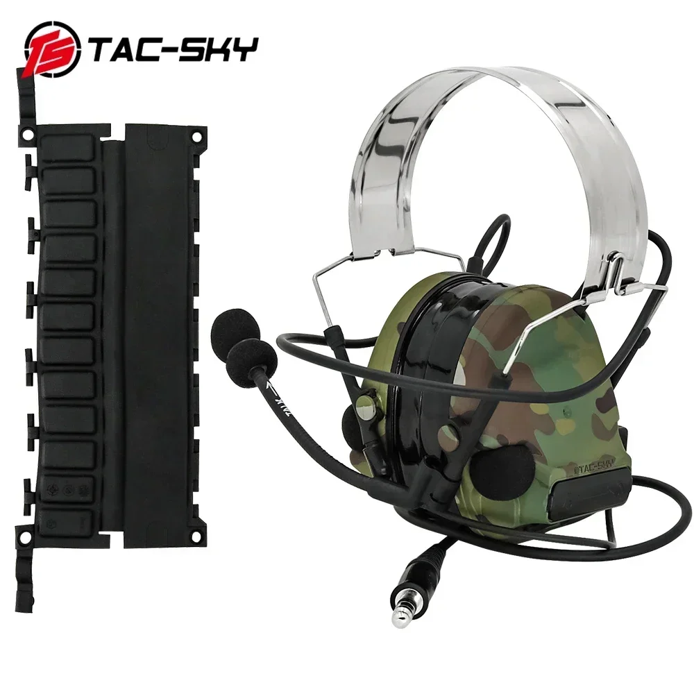 TS TAC-SKY C 3 Electronic Ear Protection Noise Canceling Tactical Headphones Silicone Earmuffs COMTA III Headphones +6-Pin PTT