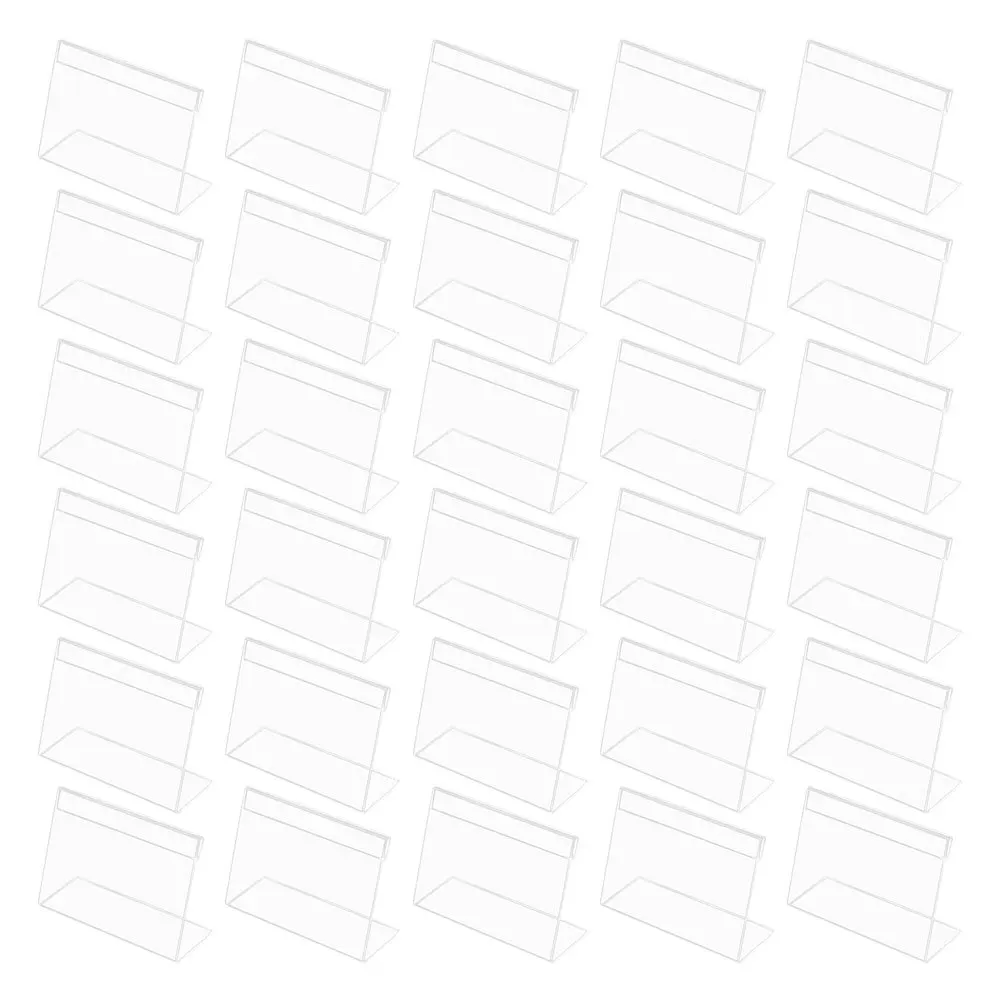 

30Pcs Acrylic Sign Holder L-Shaped Price Card Display Stand for Retail Counter Label Organizer Acrylic Sign Holder
