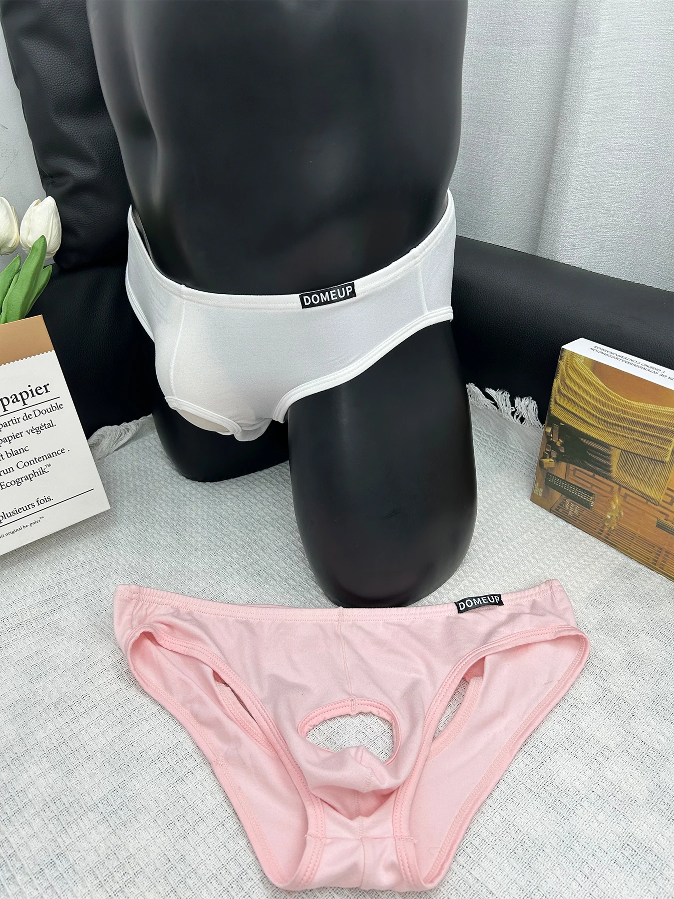 3Pcs Mixed Colors Sexy Men's Underwear Stylish Hollowed Out Hole Briefs with Breathable Design Sports Bikini Thong Triangle Pant