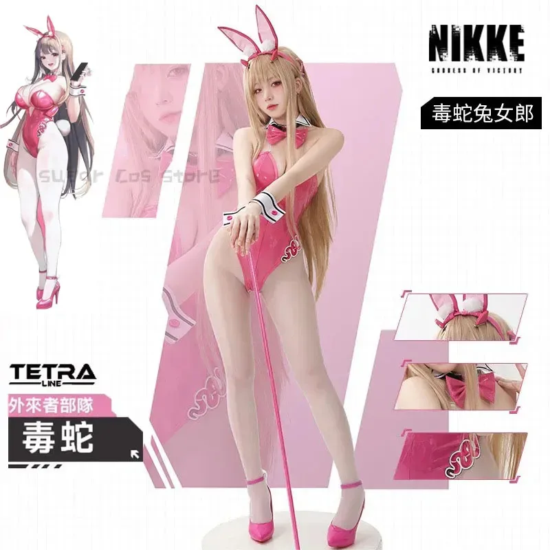 Game NIKKE The Goddess Of Victory Viper Bunny Girl Suit Lovely Cosplay Costume Halloween Role Play Party Props Outfit Wig Shoesa