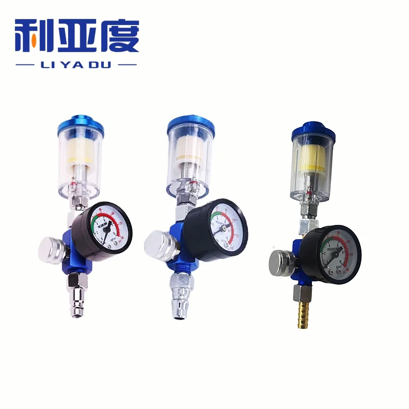 

Filter Separator Spray Gun Air Regulator Pressure Gauge with JP/EU/US Adapter for l Oil Water Separator In-line