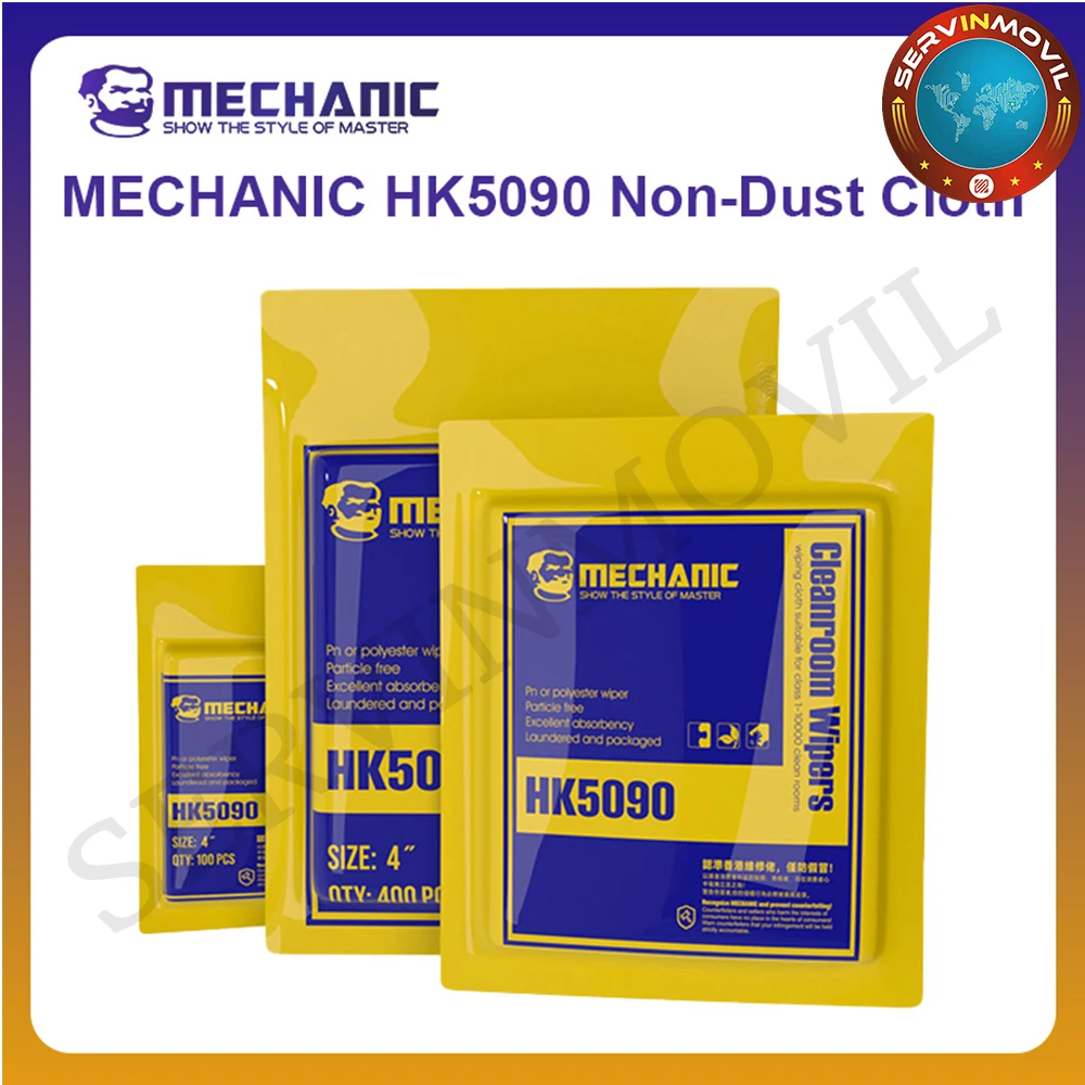 MECHANIC HK5090 Non-Dust Cloth Cleaning Wiper Dust-Free Anti-Static For Mobile Phone Repair LCD Lens Back Cover Clean