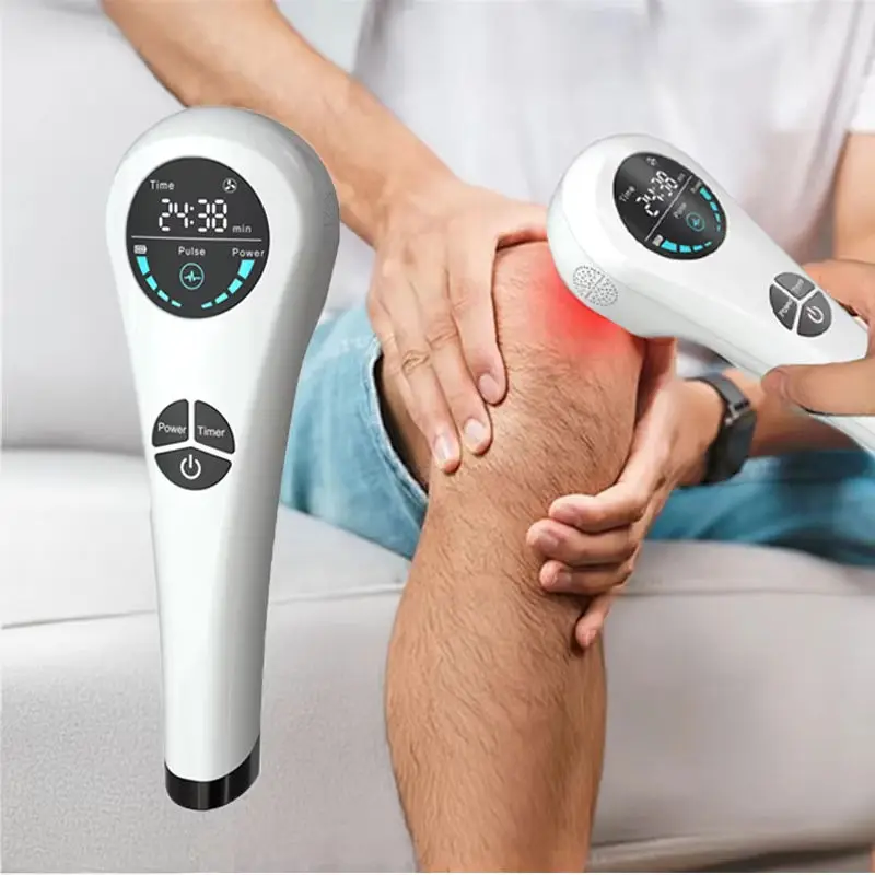 جهاز العلاج بالضوء الأحمر المحمول بالليزر البارد العلاج بالضوء بالأشعة تحت الحمراء القريبة 660 نانومتر و 850 نانومتر معدات الليزر للحيوانات الأليفة علاج الجروح