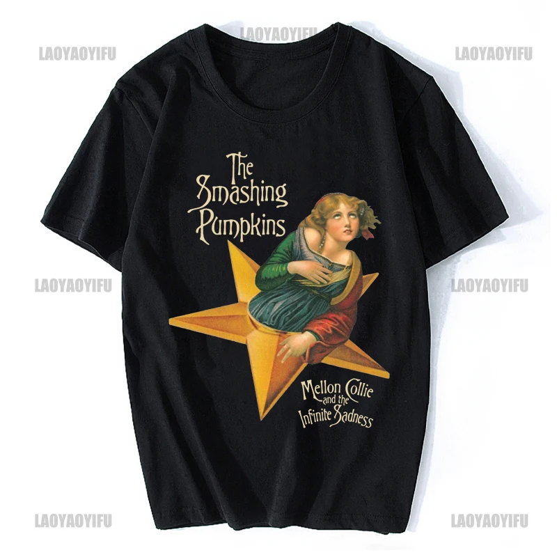 2024 summer tops THE NEW BLACK T-SHIRT AND SMASHING PUMPKINS MELLON COLLIE shirts Men's T-Shirt Street Fashion Cotton