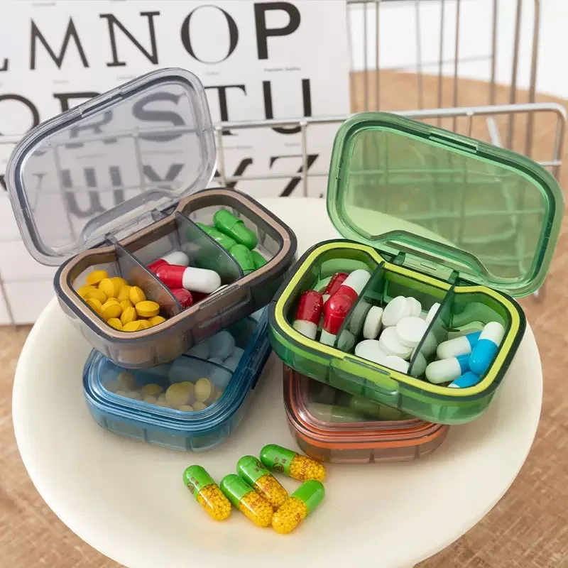 Mini boîte à pilules à 3 compartiments, étui de rangement portable pour médicaments de voyage, étanche à l'humidité, pour médicaments quotidiens
