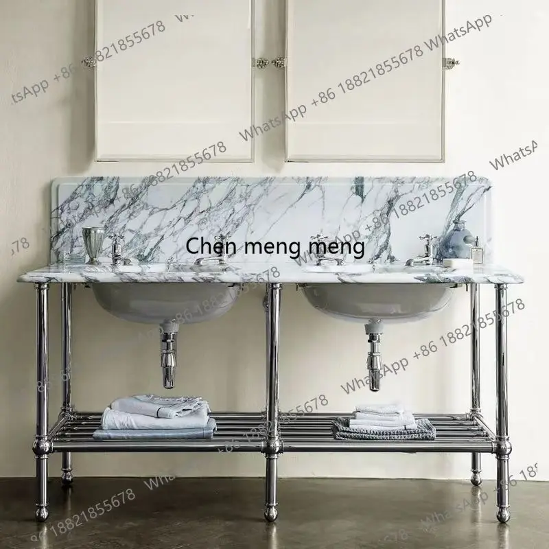 

Американский ретро-умывальник из латуни с кронштейном для отелей, умывальник для гостей, тумба для ванной комнаты, умывальник для туалета