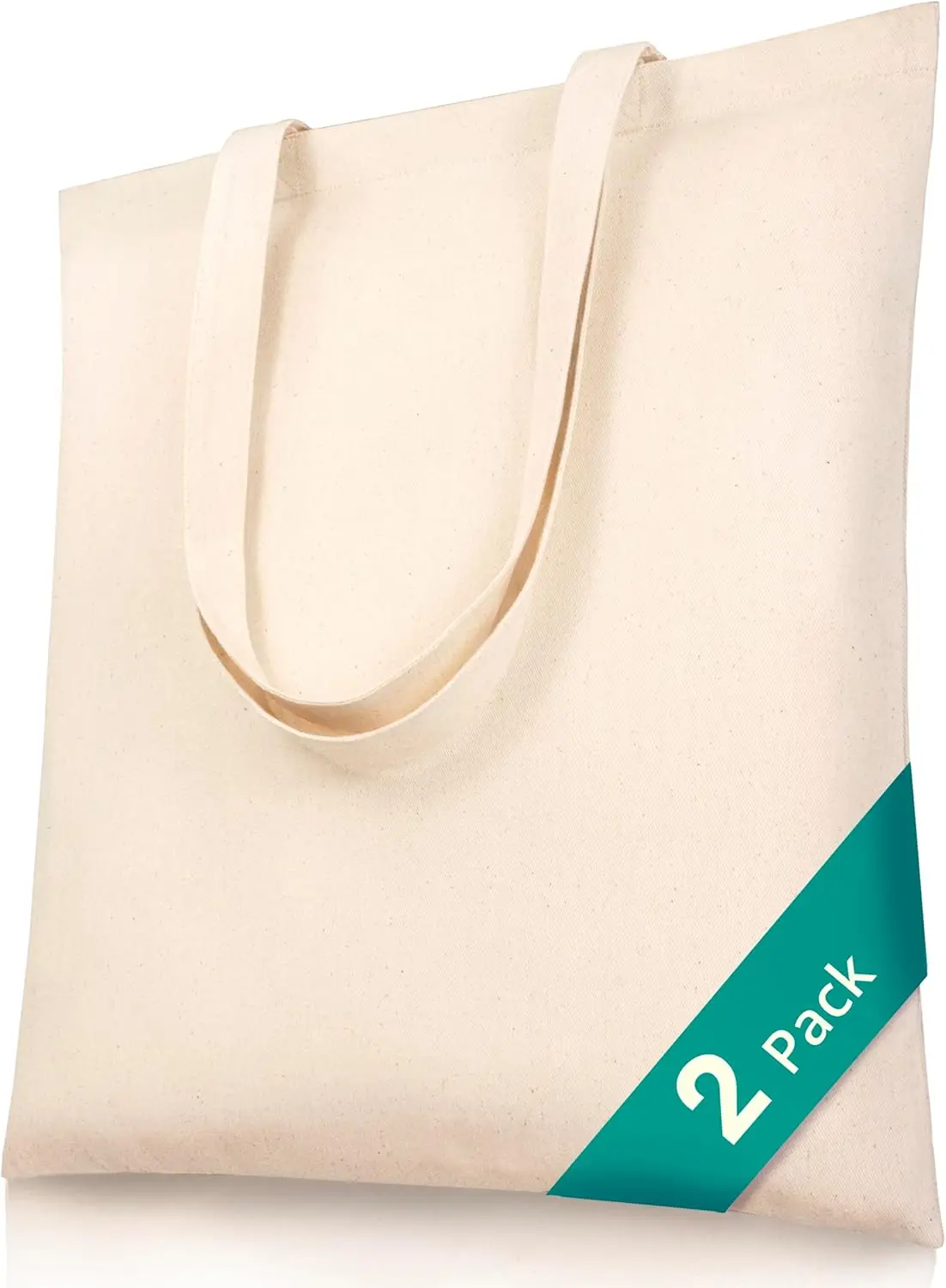 

Большая холщовая сумка-тоут, 15x16 дюймов, 100% хлопок, многоразовая сумка для покупок и рукоделия с длинными ручками