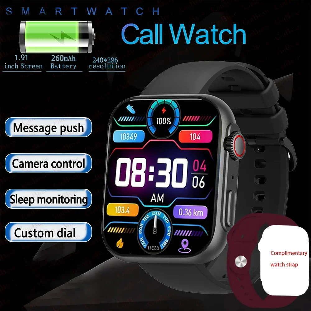 

Smartwatch - 1.91-inch full touchscreen display, 100+ exercise modes, heart rate monitoring with calorie tracking, weather updat