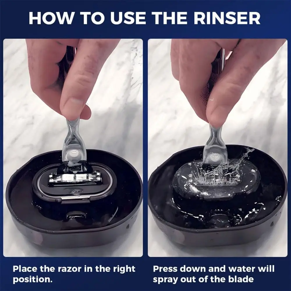 for Most Head Razors Razor Rinser Cleaner Save Water No Batteries Shaving Razor Rinser Plastic Efficiently Shaver Storage Rack
