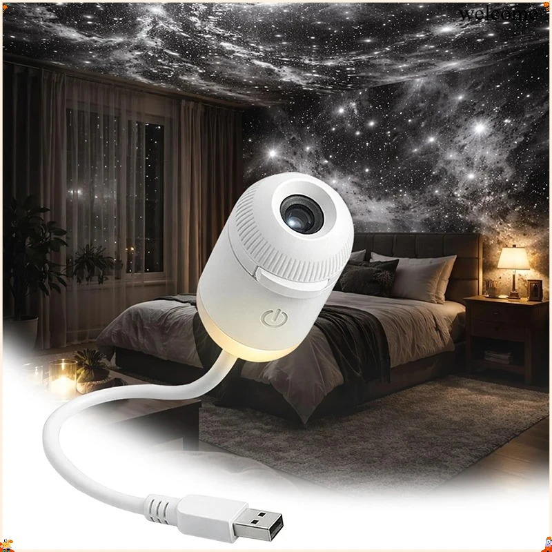 Two In One Night Light Mini Galaxy Star Projector Bedroom Car Decoration Home Background Atmosphere Light Children's Gift