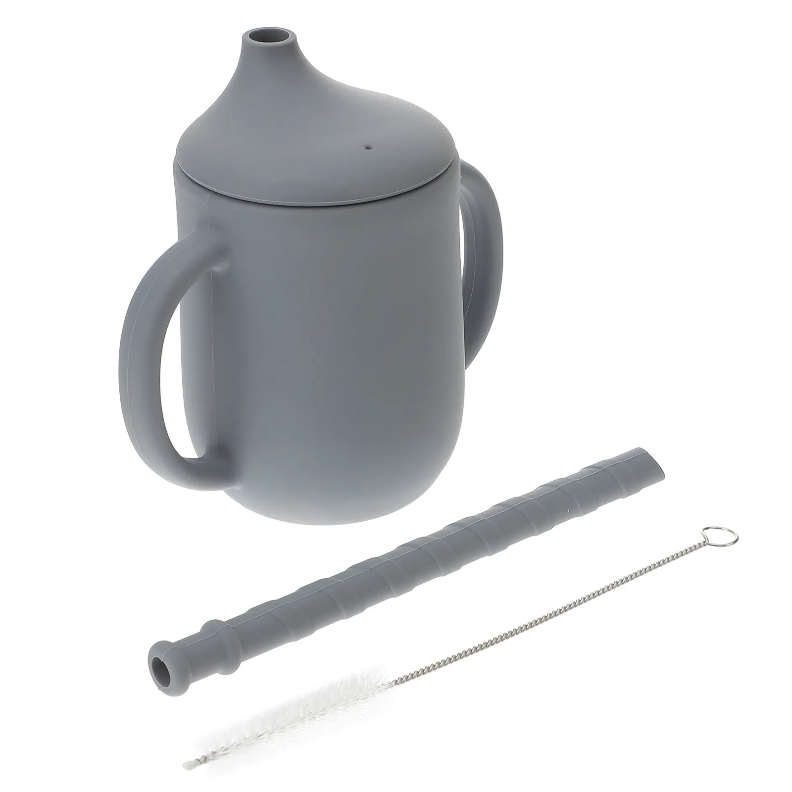 

Soft Silicone Baby Sippy Cup with Straw Toddler Water Bottle Easy Grip Non Slip to Drink Hot Or Cold Liquids