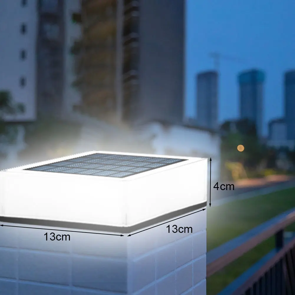 Waterproof Solar Post Cap Light 5x5 Inches for Wooden Metal Posts Bright LED Output Wide Beam Angle Year Round Outdoor Use