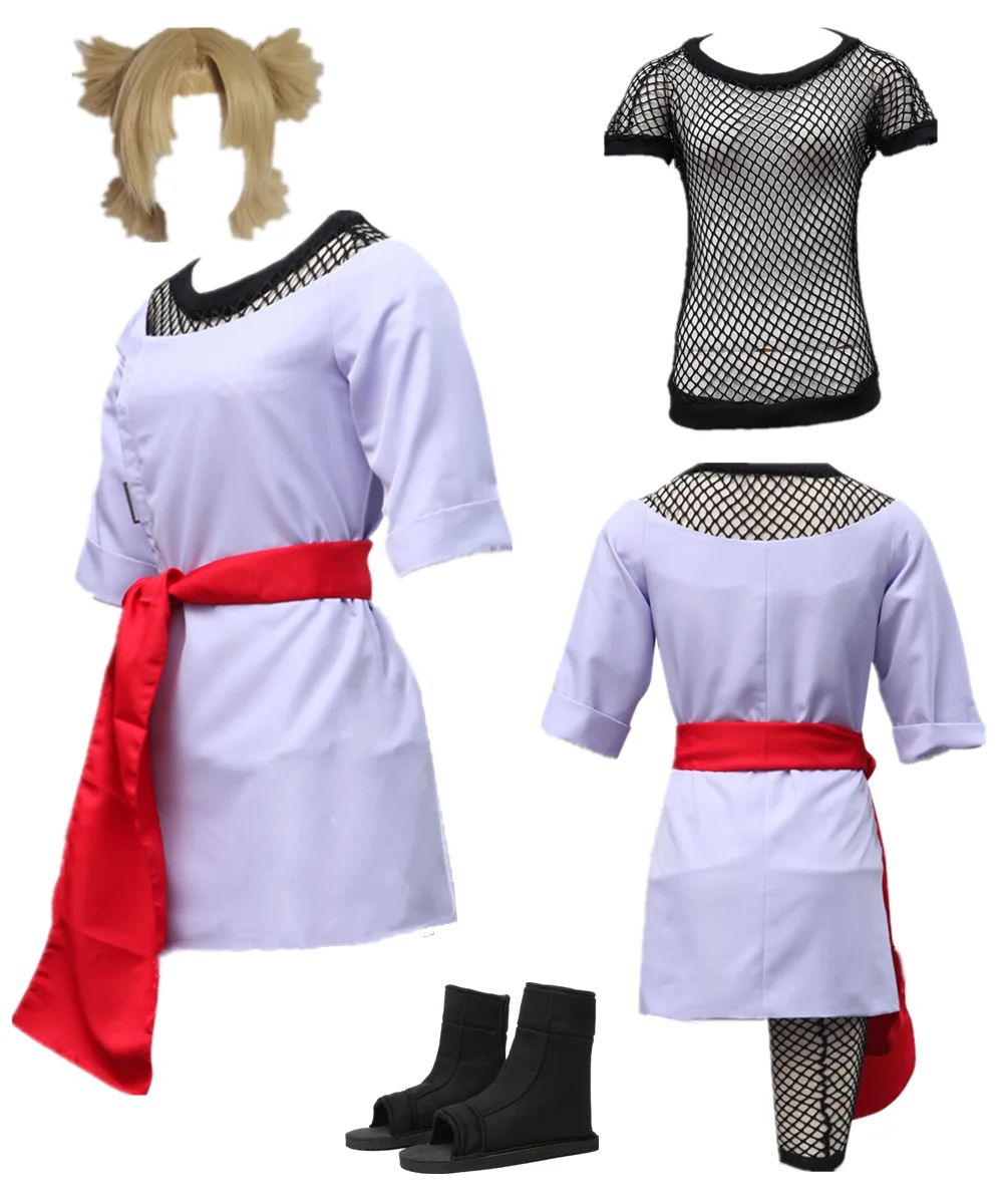 

Женский костюм Темари для косплея американского размера, фиолетовая юбка, наряд для вечеринки на Хэллоуин