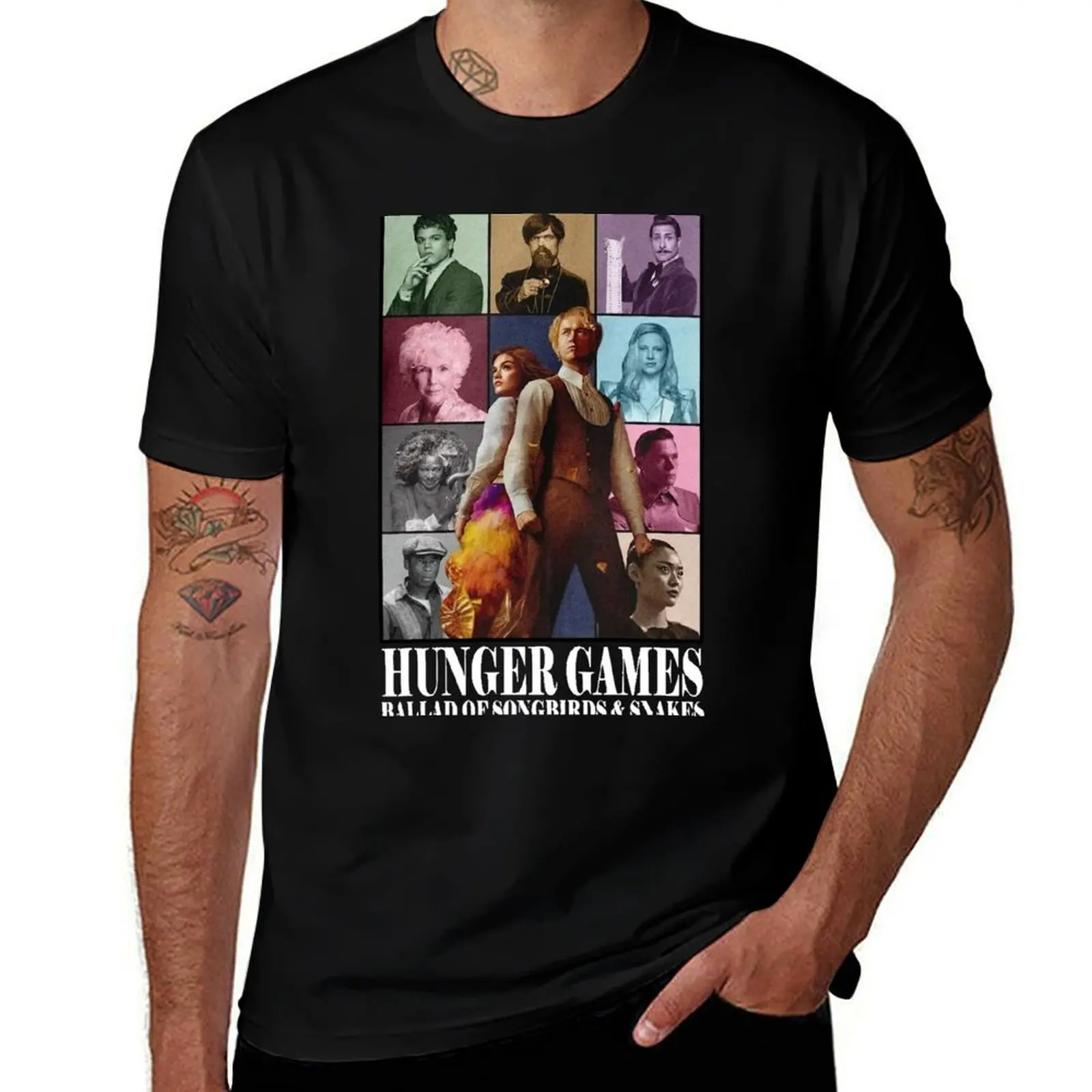 Качественная футболка T-Shirt Snakes Games man of 2023, Songbirds Ballad Hungers, мужская высокая рубашка из хлопка для
