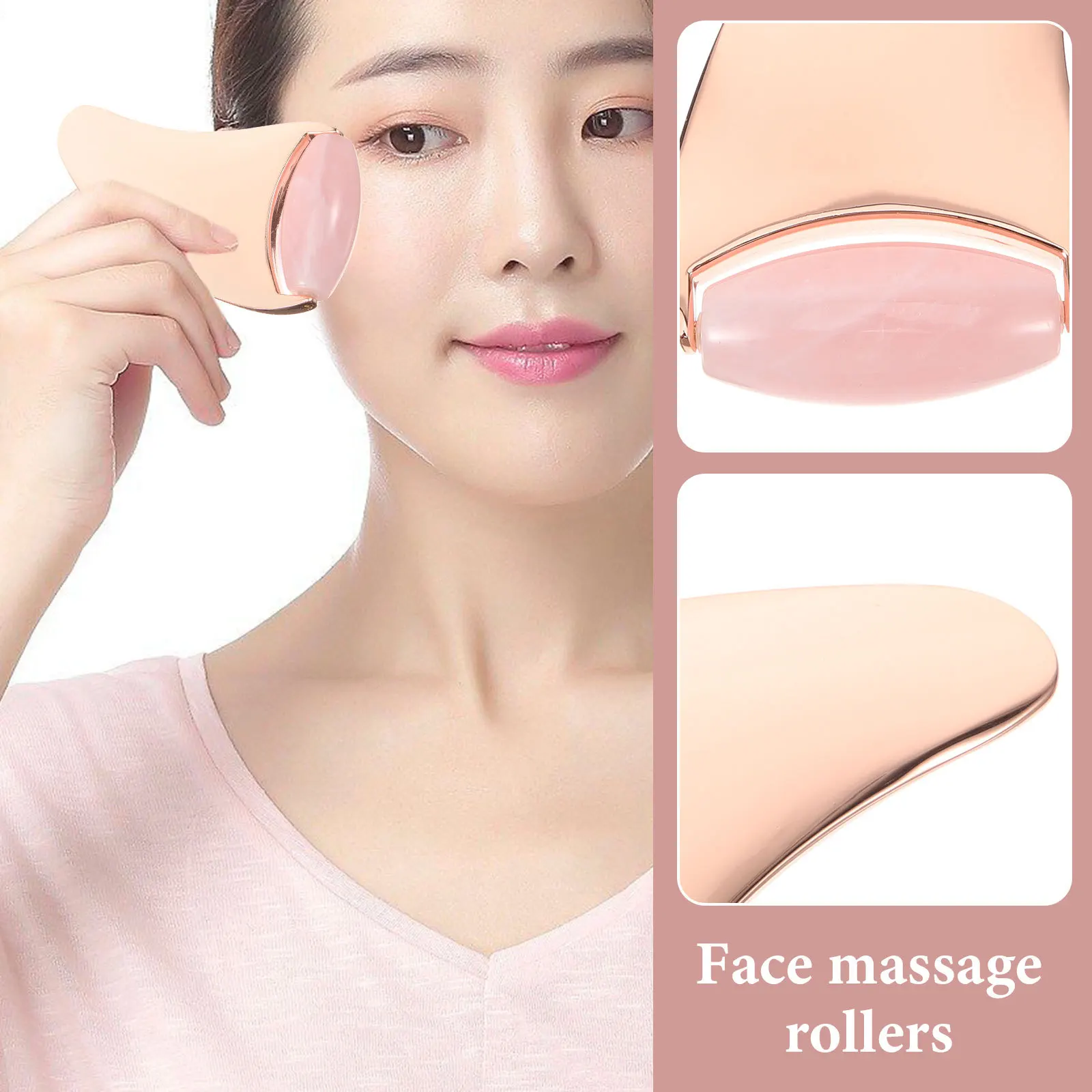 

Women Face Massage Roller Jade Portable Skin Care Tool Facial Massager for Eye Puffiness Relief Beauty Gadget Massage Tool
